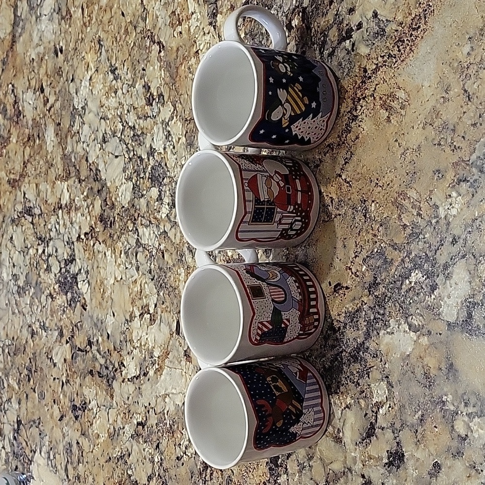 Vintage Christmas Mugs - set of 4